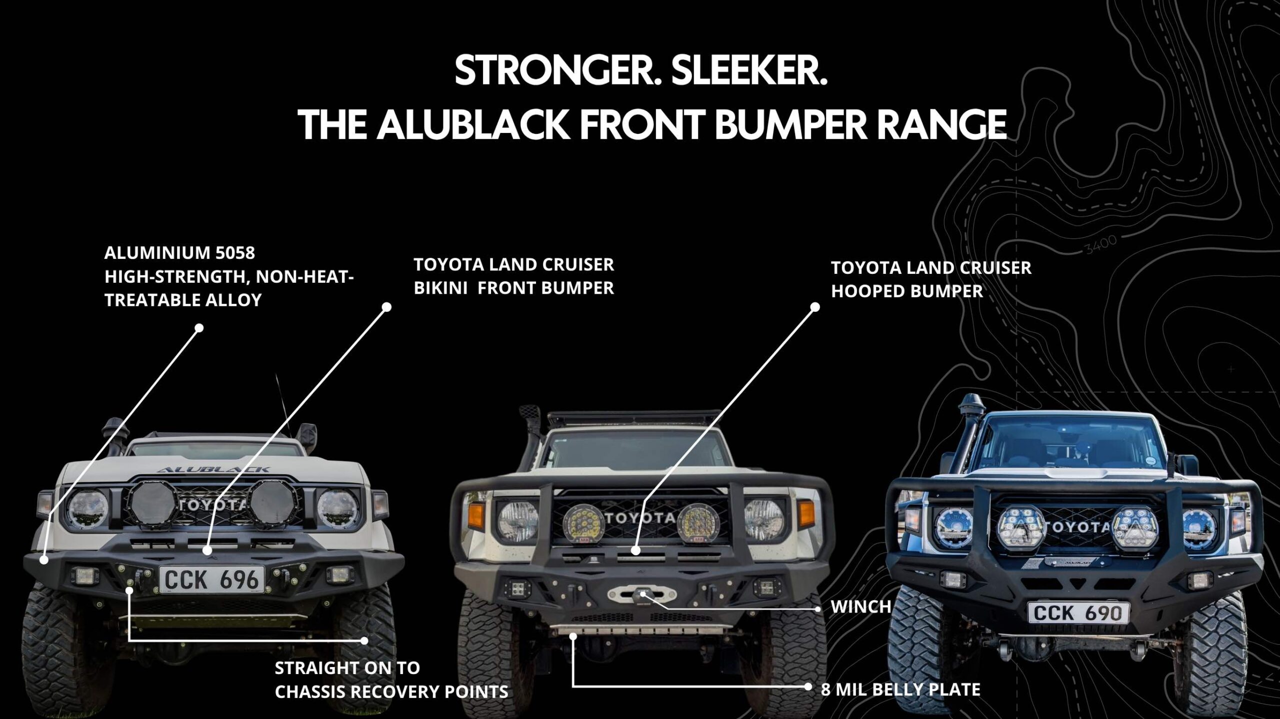 alublack front bumpers